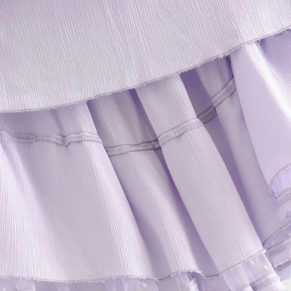 Lilac / Lavender Purple Boho Halter Dress - Picture 7 of 16